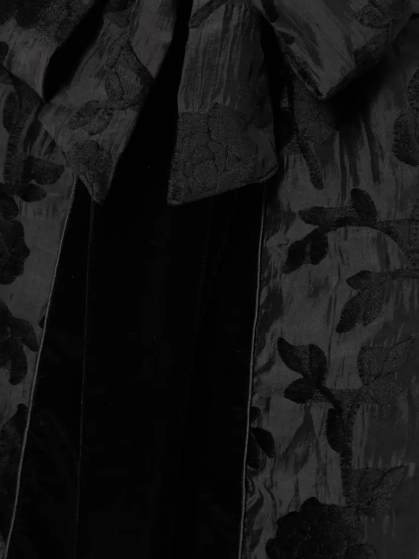 Loretta Caponi Porzia Velvet-trimmed Fil Coupé Satin Robe | Thumbnail 5