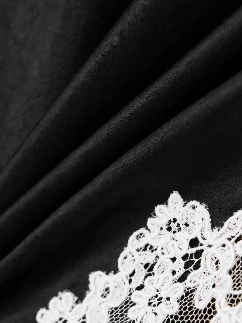 Alexander McQueen Lace-trimmed Satin Midi Dress | Thumbnail 4 Alexander McQueen Lace-trimmed Satin Midi Dress | Thumbnail 4