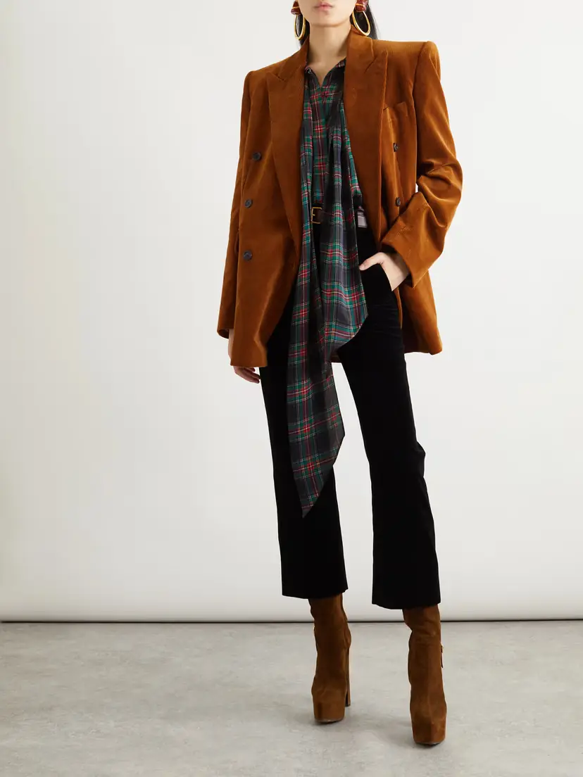 Saint Laurent Double-breasted Cotton-corduroy Blazer | Thumbnail 2