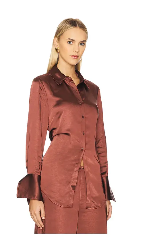 SIMONMILLER Loch Satin Button Up | Thumbnail 2 SIMONMILLER Loch Satin Button Up | Thumbnail 2
