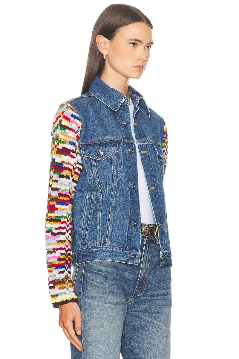 Monse Crochet Sleeves Denim Jacket | Thumbnail 2