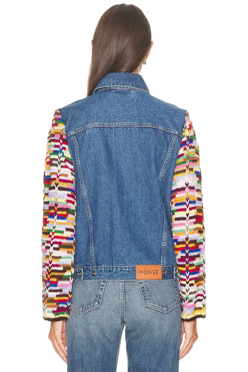 Monse Crochet Sleeves Denim Jacket | Thumbnail 3