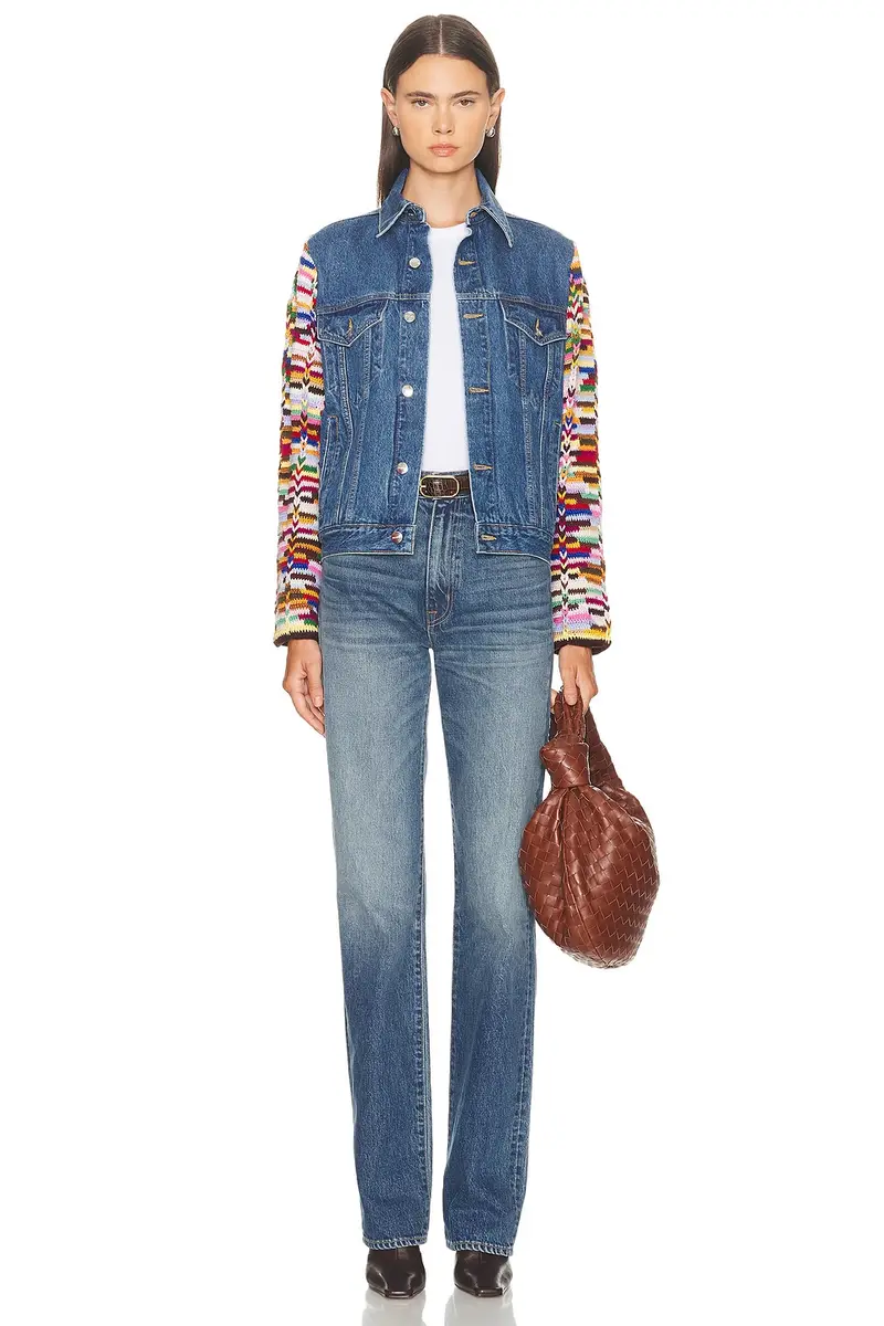 Monse Crochet Sleeves Denim Jacket | Thumbnail 4