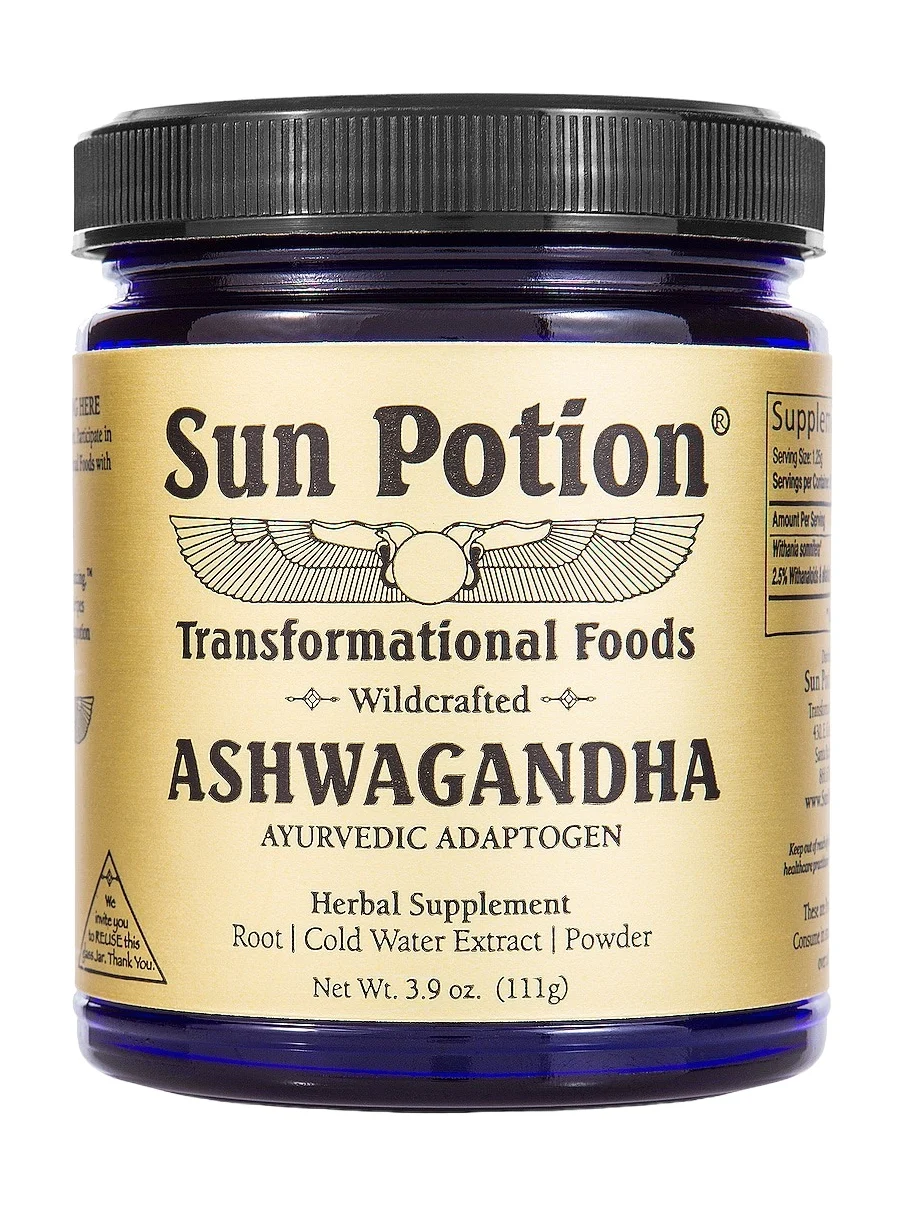 Sun Potion Organic Ashwagandha Ayurvedic Adaptogen Powder.