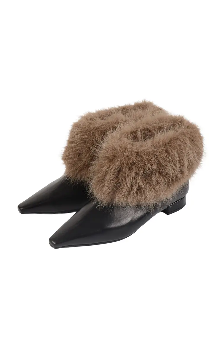 SALONDEJU Shearling-Lined Leather Ankle Boots | Thumbnail 15