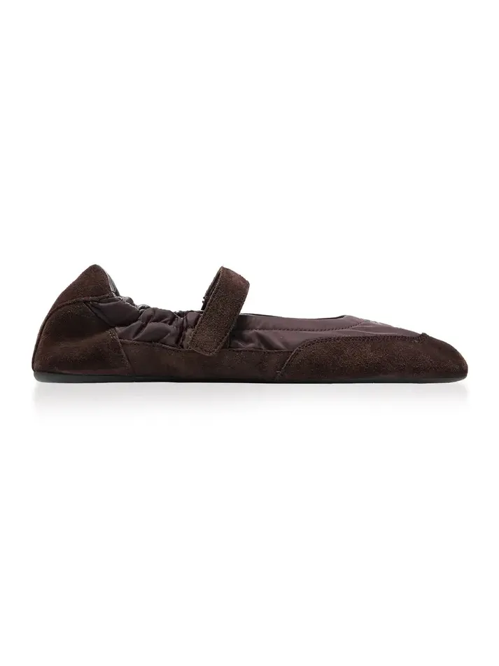 Collapse Re-Nylon and Suede Ballet Flats Collapse Re-Nylon and Suede Ballet Flats