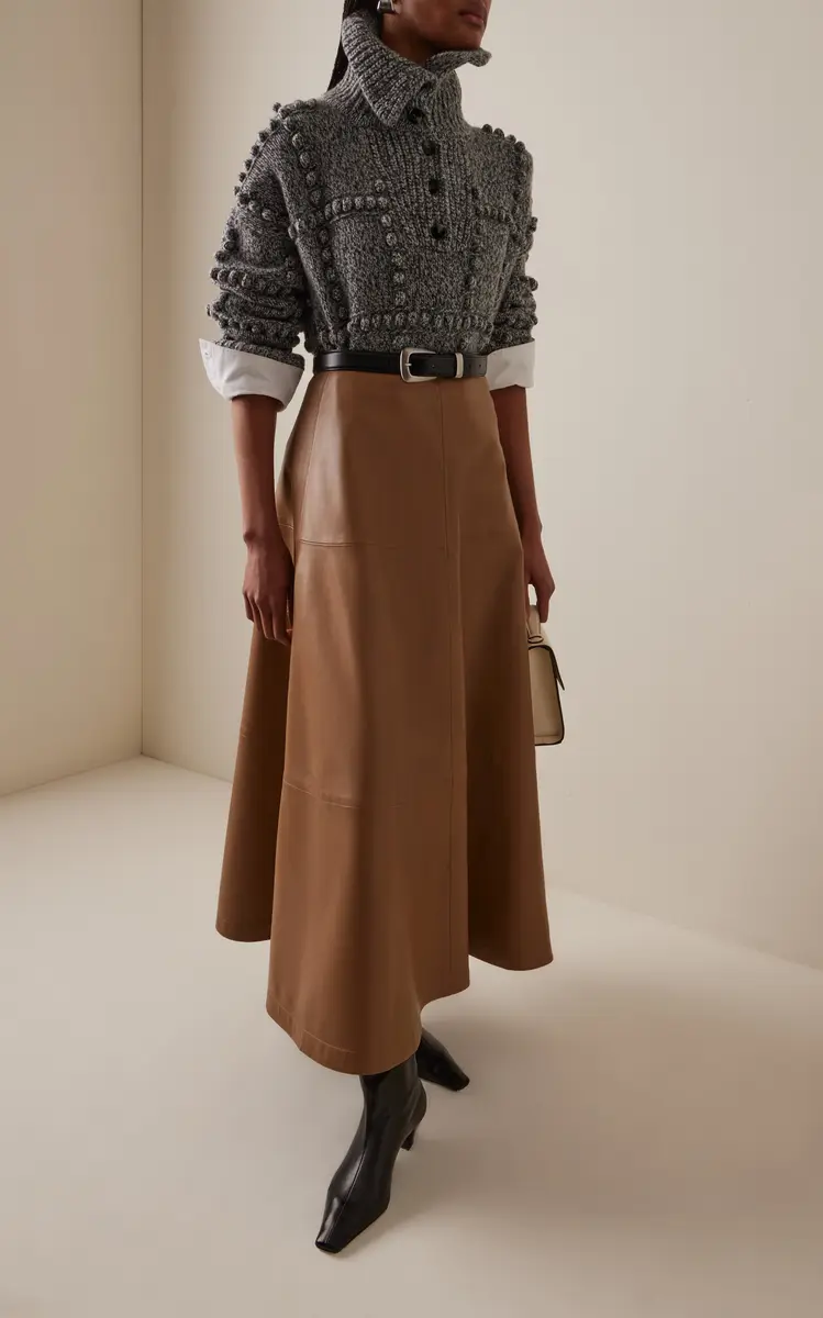 Altuzarra Varda Leather Midi Skirt | Thumbnail 2 Altuzarra Varda Leather Midi Skirt | Thumbnail 2