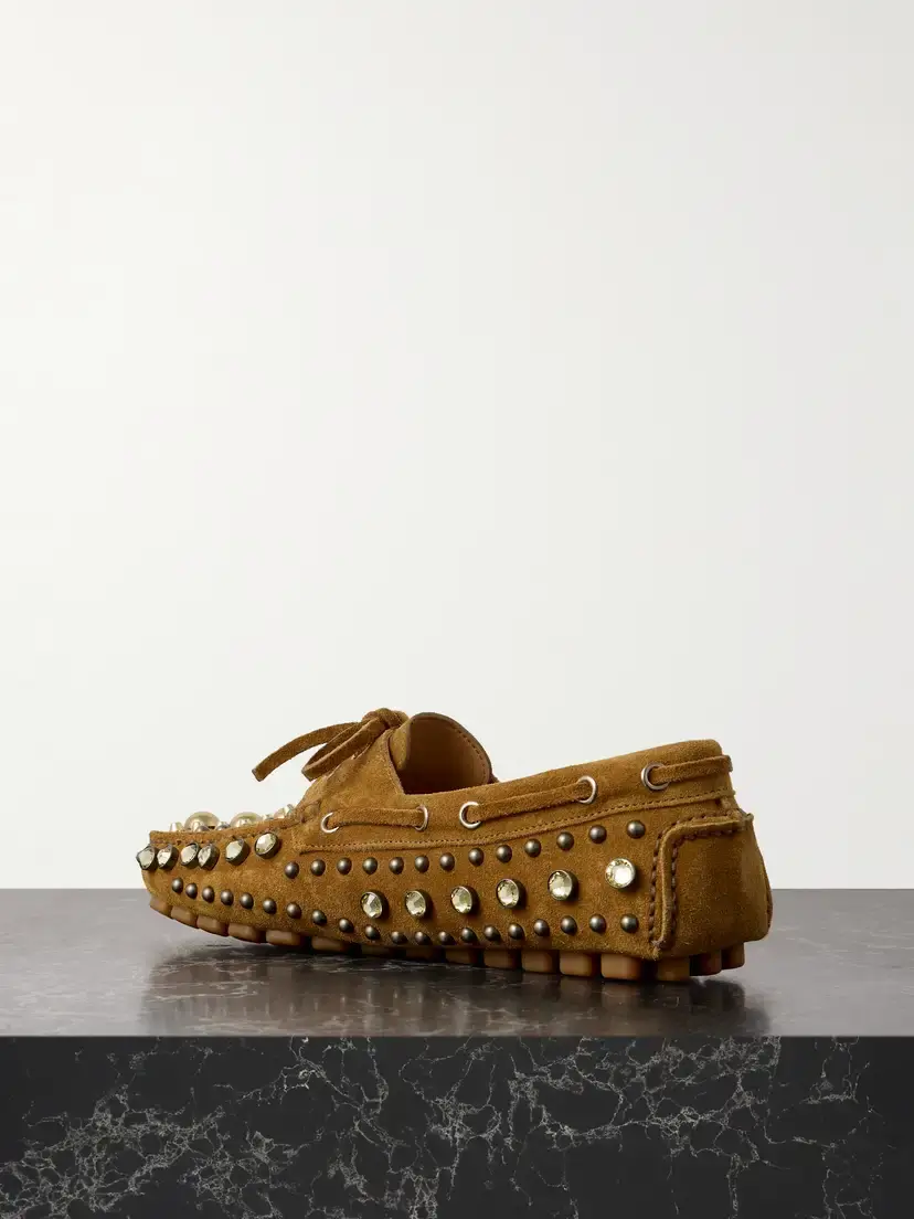 Valentino Garavani Fastaway Embellished Suede Loafers | Thumbnail 3