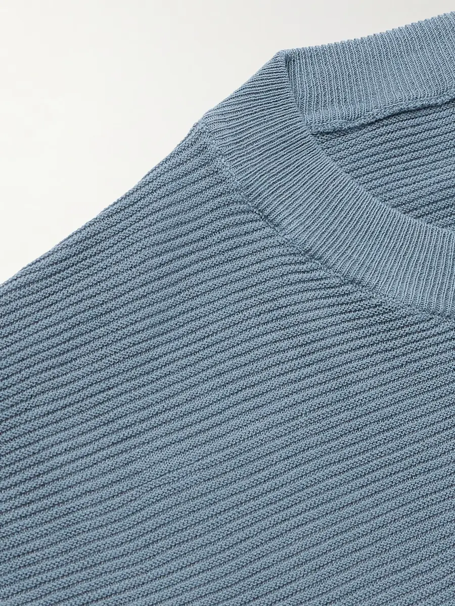 ELEVENTY Slim-Fit Ribbed Cotton T-Shirt - Men | Thumbnail 5 ELEVENTY Slim-Fit Ribbed Cotton T-Shirt - Men | Thumbnail 5