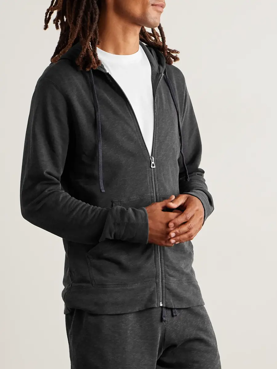 James Perse Garment-Dyed Cotton-Jersey Zip-Up Hoodie - Men | Thumbnail 3 James Perse Garment-Dyed Cotton-Jersey Zip-Up Hoodie - Men | Thumbnail 3