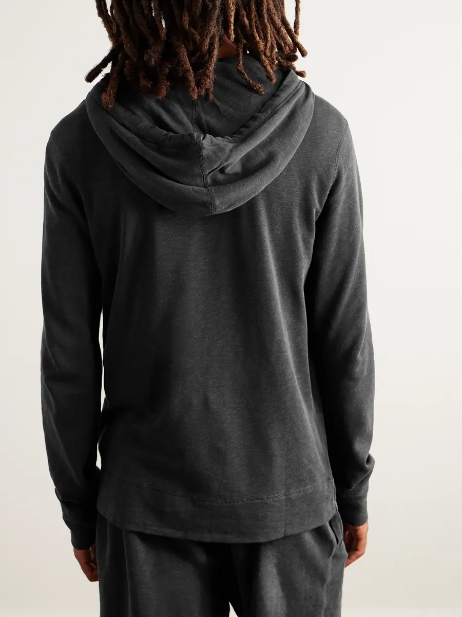 James Perse Garment-Dyed Cotton-Jersey Zip-Up Hoodie - Men | Thumbnail 4 James Perse Garment-Dyed Cotton-Jersey Zip-Up Hoodie - Men | Thumbnail 4