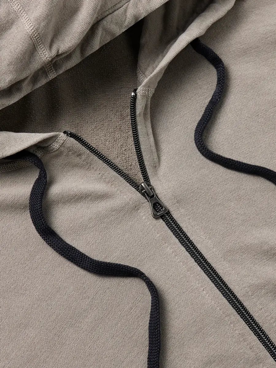 James Perse Garment-Dyed Cotton-Jersey Zip-Up Hoodie - Men | Thumbnail 5 James Perse Garment-Dyed Cotton-Jersey Zip-Up Hoodie - Men | Thumbnail 5