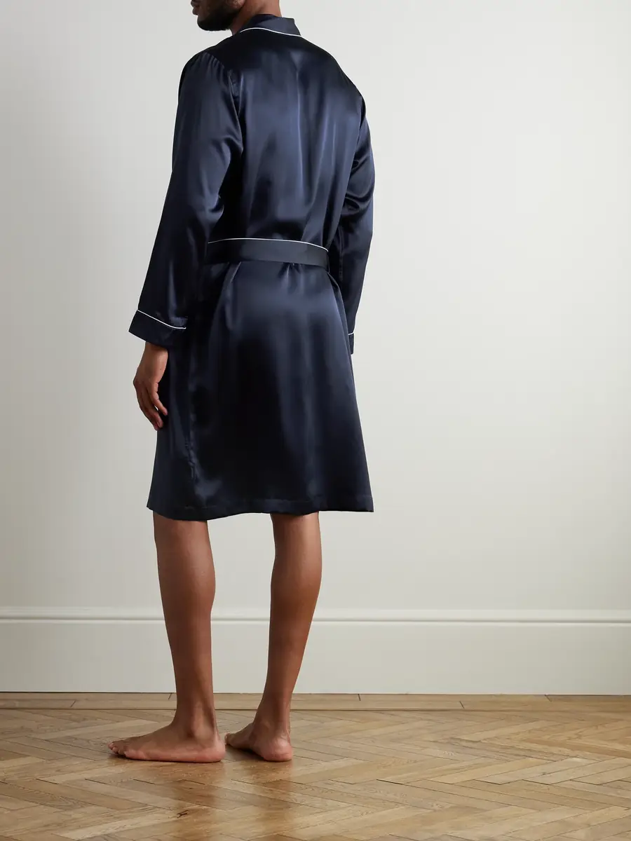 Zimmerli Belted Silk-Satin Robe - Men | Thumbnail 3 Zimmerli Belted Silk-Satin Robe - Men | Thumbnail 3