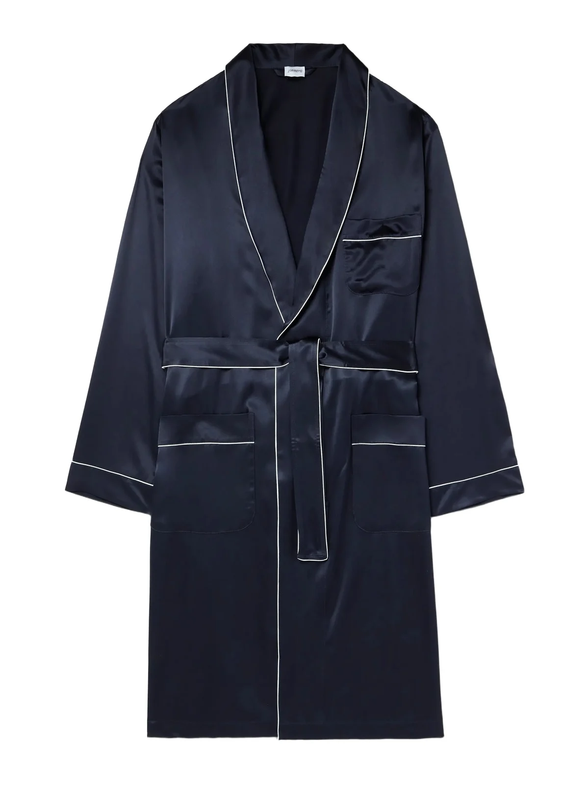 Belted Silk-Satin Robe - Men Belted Silk-Satin Robe - Men