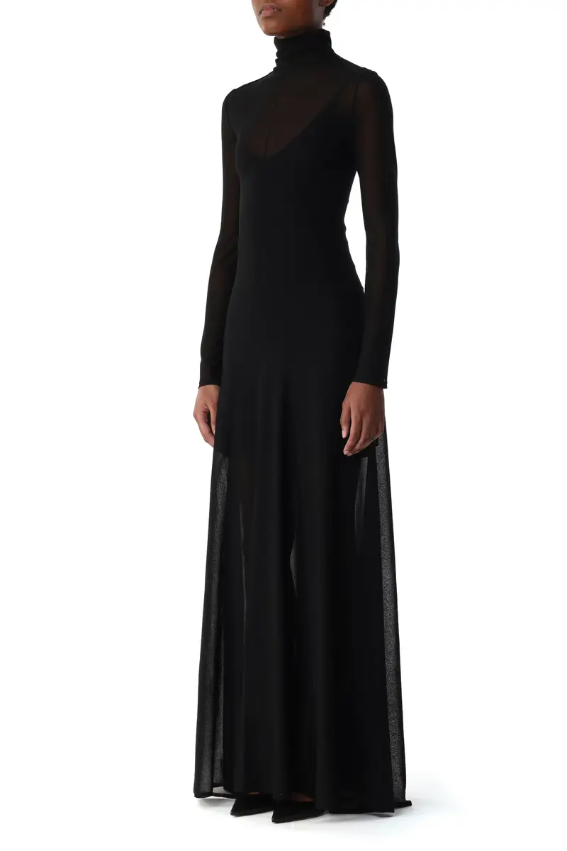 Jason Wu Collection HIGH TURTLENECK LONG SLEEVE KNIT DRESS WITH V-NECK | Thumbnail 2 Jason Wu Collection HIGH TURTLENECK LONG SLEEVE KNIT DRESS WITH V-NECK | Thumbnail 2