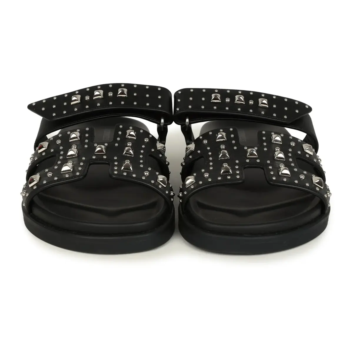 HERMÈS Hermes Chypre Techno Sandals Black Studded Calfskin Palladium Hardware 38 EU | Thumbnail 2 HERMÈS Hermes Chypre Techno Sandals Black Studded Calfskin Palladium Hardware 38 EU | Thumbnail 2