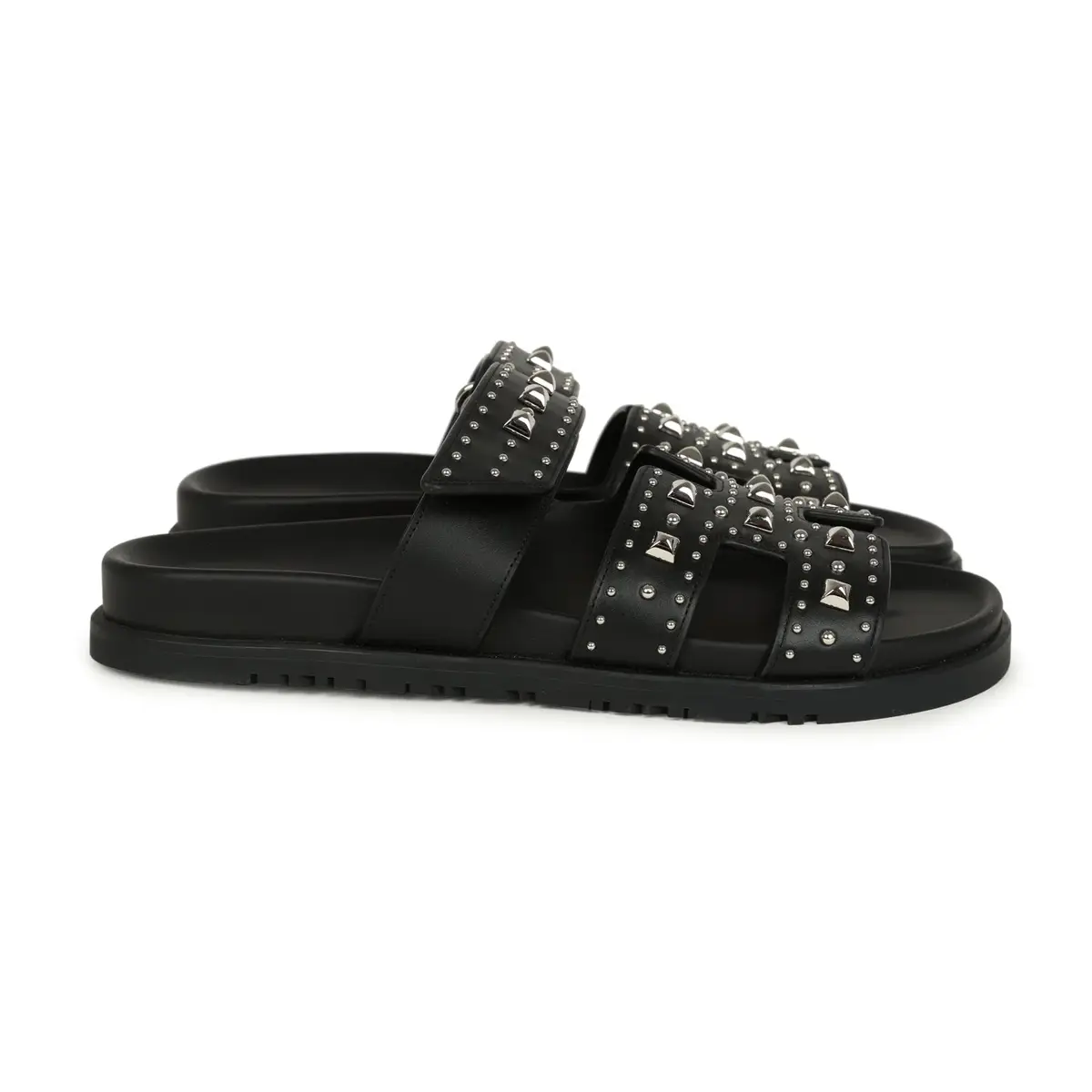 HERMÈS Hermes Chypre Techno Sandals Black Studded Calfskin Palladium Hardware 38 EU | Thumbnail 4 HERMÈS Hermes Chypre Techno Sandals Black Studded Calfskin Palladium Hardware 38 EU | Thumbnail 4