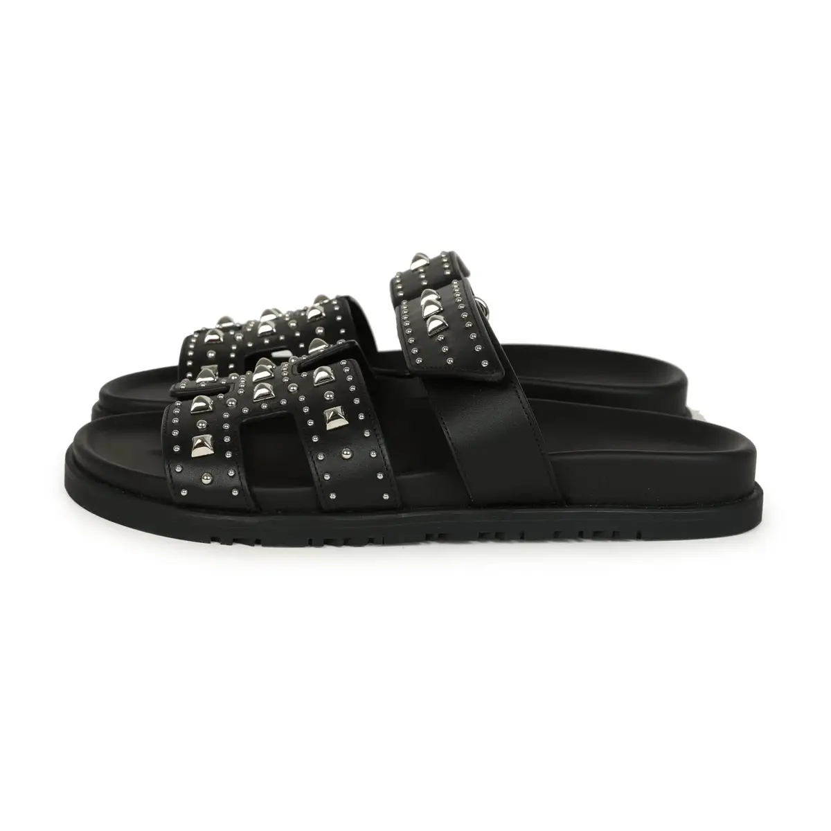HERMÈS Hermes Chypre Techno Sandals Black Studded Calfskin Palladium Hardware 38 EU | Thumbnail 5 HERMÈS Hermes Chypre Techno Sandals Black Studded Calfskin Palladium Hardware 38 EU | Thumbnail 5