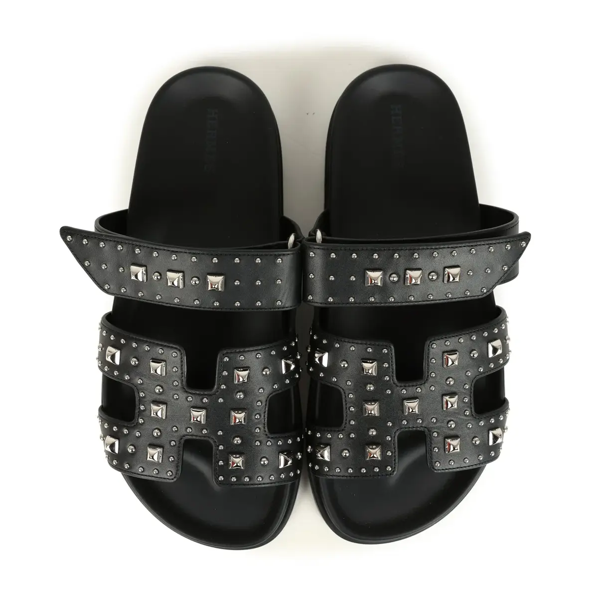 HERMÈS Hermes Chypre Techno Sandals Black Studded Calfskin Palladium Hardware 38 EU | Thumbnail 7 HERMÈS Hermes Chypre Techno Sandals Black Studded Calfskin Palladium Hardware 38 EU | Thumbnail 7