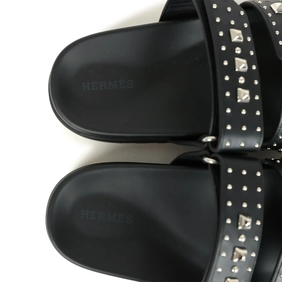 HERMÈS Hermes Chypre Techno Sandals Black Studded Calfskin Palladium Hardware 38 EU | Thumbnail 8 HERMÈS Hermes Chypre Techno Sandals Black Studded Calfskin Palladium Hardware 38 EU | Thumbnail 8