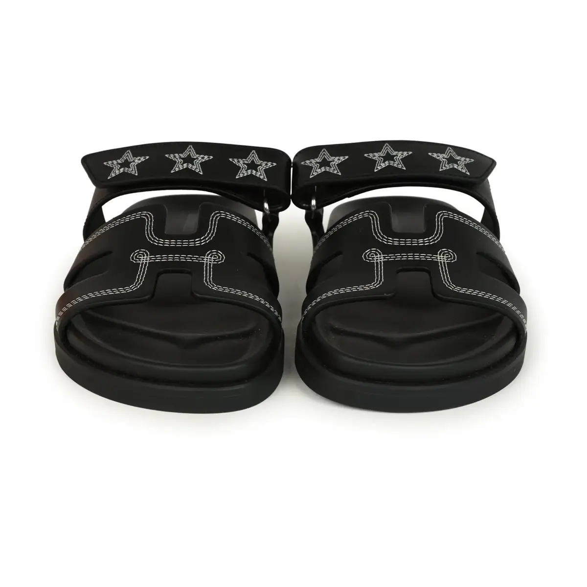 HERMÈS Hermes Embroidered Chypre Techno Sandals Black Calfskin Palladium Hardware 36 EU | Thumbnail 2 HERMÈS Hermes Embroidered Chypre Techno Sandals Black Calfskin Palladium Hardware 36 EU | Thumbnail 2
