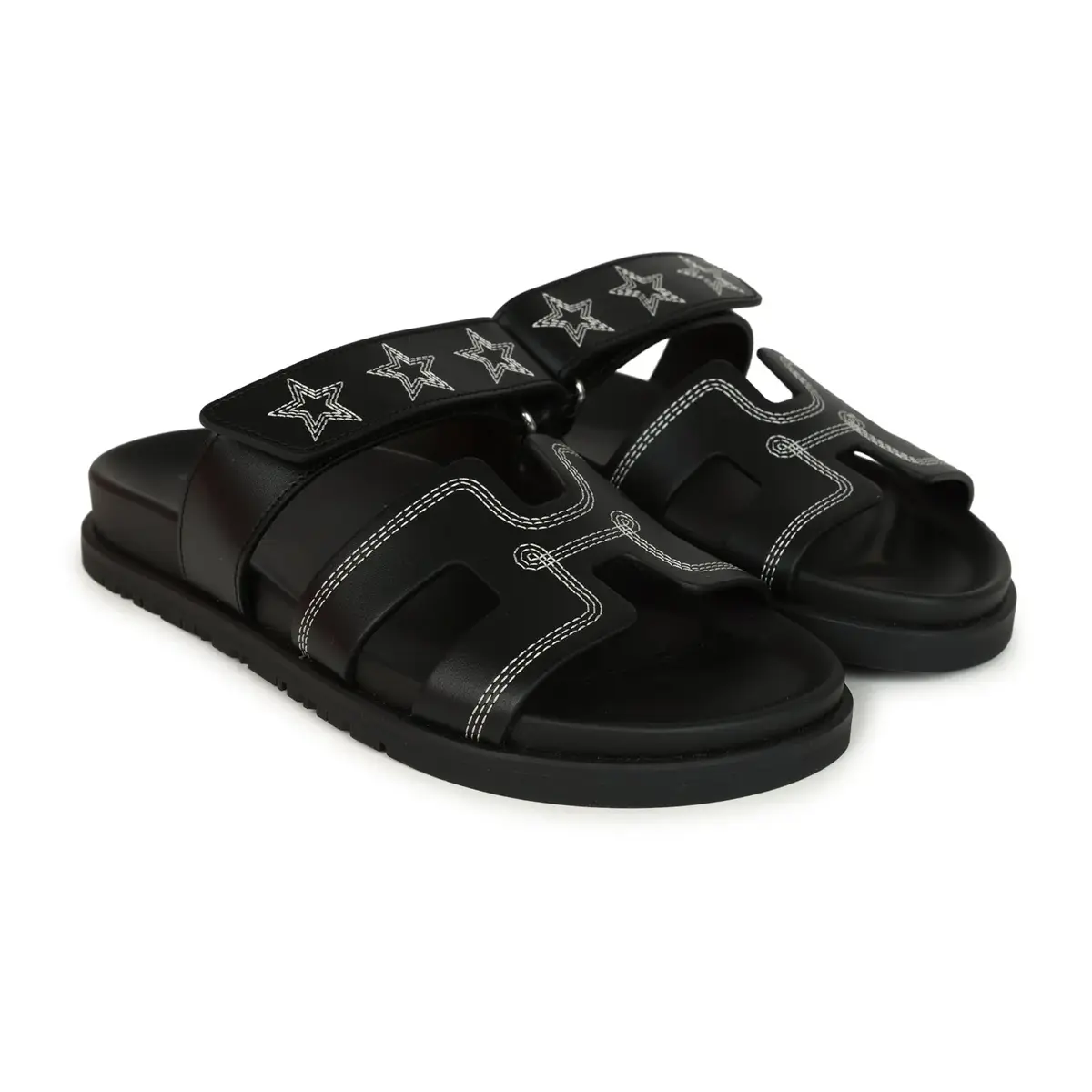 HERMÈS Hermes Embroidered Chypre Techno Sandals Black Calfskin Palladium Hardware 36 EU | Thumbnail 3 HERMÈS Hermes Embroidered Chypre Techno Sandals Black Calfskin Palladium Hardware 36 EU | Thumbnail 3