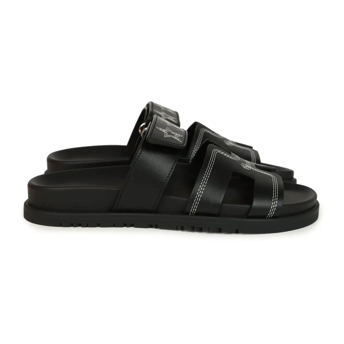 HERMÈS Hermes Embroidered Chypre Techno Sandals Black Calfskin Palladium Hardware 36 EU | Thumbnail 4 HERMÈS Hermes Embroidered Chypre Techno Sandals Black Calfskin Palladium Hardware 36 EU | Thumbnail 4