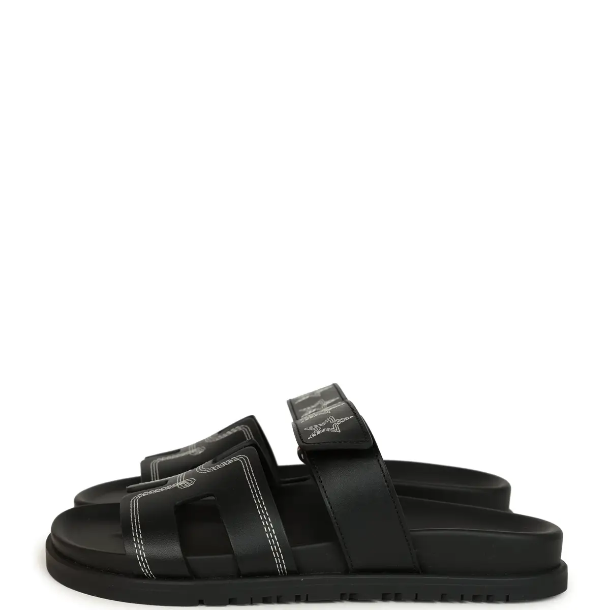 HERMÈS Hermes Embroidered Chypre Techno Sandals Black Calfskin Palladium Hardware 36 EU | Thumbnail 5 HERMÈS Hermes Embroidered Chypre Techno Sandals Black Calfskin Palladium Hardware 36 EU | Thumbnail 5