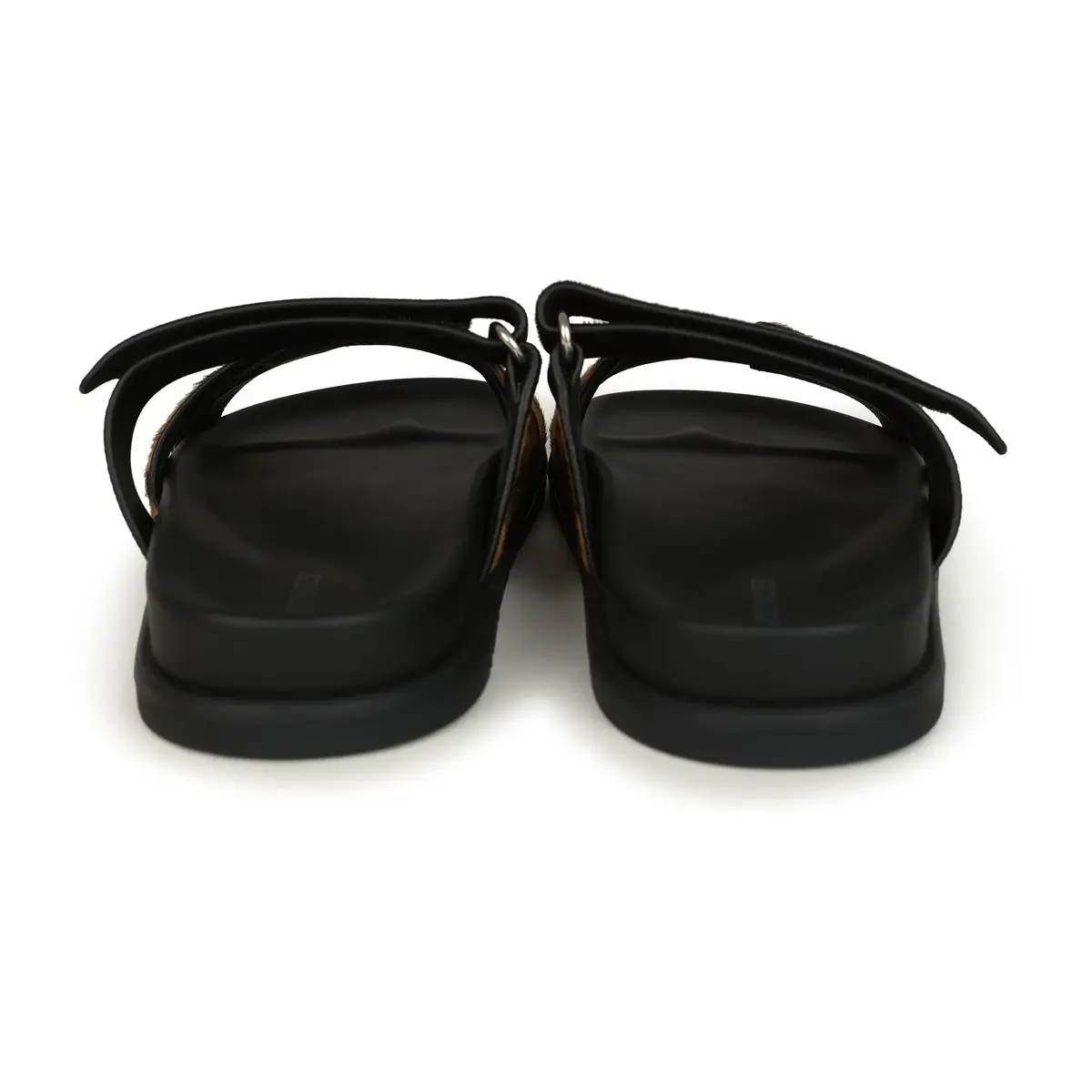 HERMÈS Hermes Leopard Print Chypre Techno Sandals Gold & Black Moire, Calfskin & Suede Palladium Hardware | Thumbnail 6 HERMÈS Hermes Leopard Print Chypre Techno Sandals Gold & Black Moire, Calfskin & Suede Palladium Hardware | Thumbnail 6