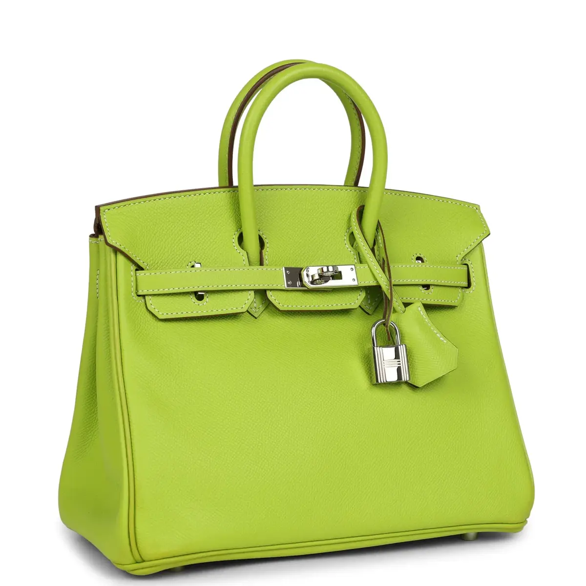 HERMÈS Pre-owned Hermes Candy Birkin 25 Kiwi Candy Epsom Palladium Hardware | Thumbnail 2 HERMÈS Pre-owned Hermes Candy Birkin 25 Kiwi Candy Epsom Palladium Hardware | Thumbnail 2