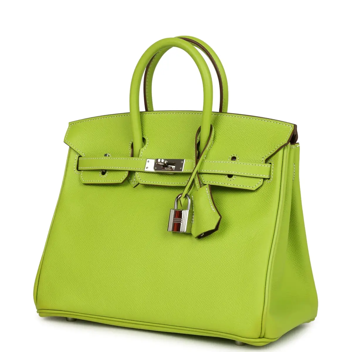 HERMÈS Pre-owned Hermes Candy Birkin 25 Kiwi Candy Epsom Palladium Hardware | Thumbnail 5 HERMÈS Pre-owned Hermes Candy Birkin 25 Kiwi Candy Epsom Palladium Hardware | Thumbnail 5