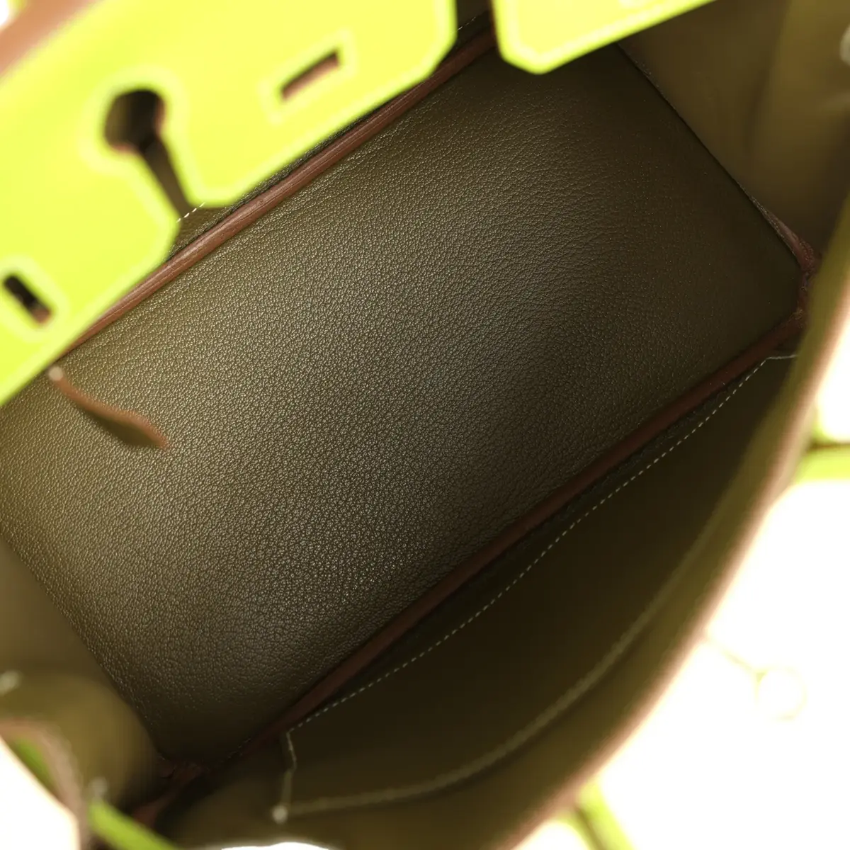 HERMÈS Pre-owned Hermes Candy Birkin 25 Kiwi Candy Epsom Palladium Hardware | Thumbnail 8 HERMÈS Pre-owned Hermes Candy Birkin 25 Kiwi Candy Epsom Palladium Hardware | Thumbnail 8