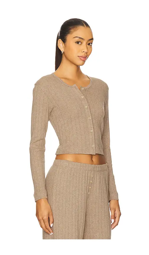 LESET Pointelle Crop Cardigan | Thumbnail 2