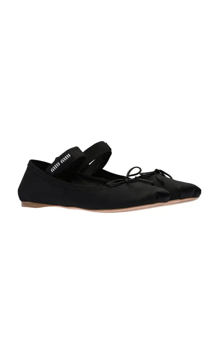 Miu Miu Satin Ballerina Flats | Thumbnail 4 Miu Miu Satin Ballerina Flats | Thumbnail 4