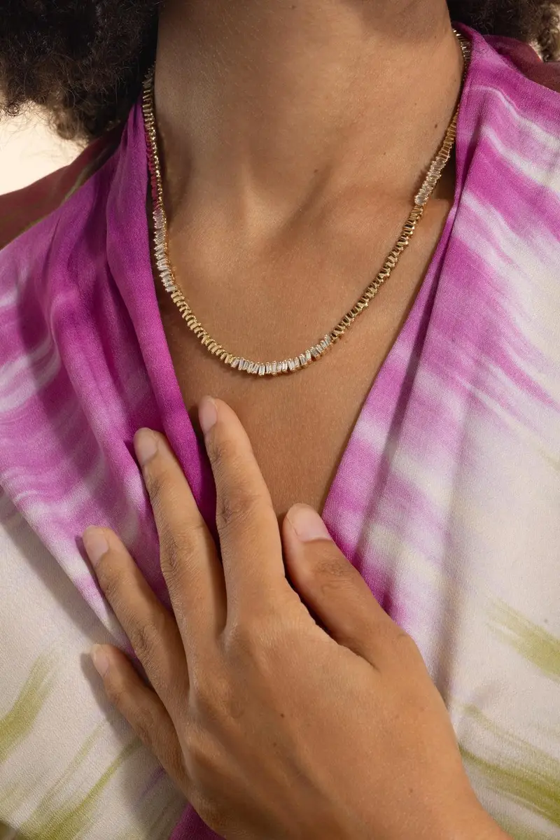 Suzanne Kalan Half and Half Diamond Station Necklace | Thumbnail 4