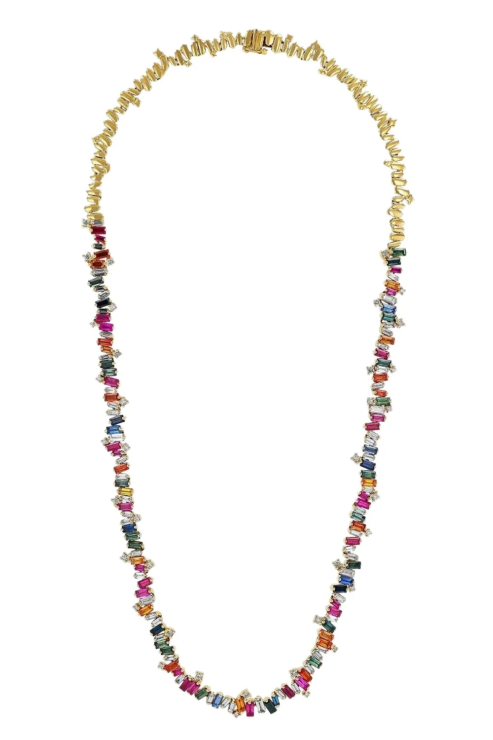 Rainbow Firework Diamond Tennis Necklace Rainbow Firework Diamond Tennis Necklace