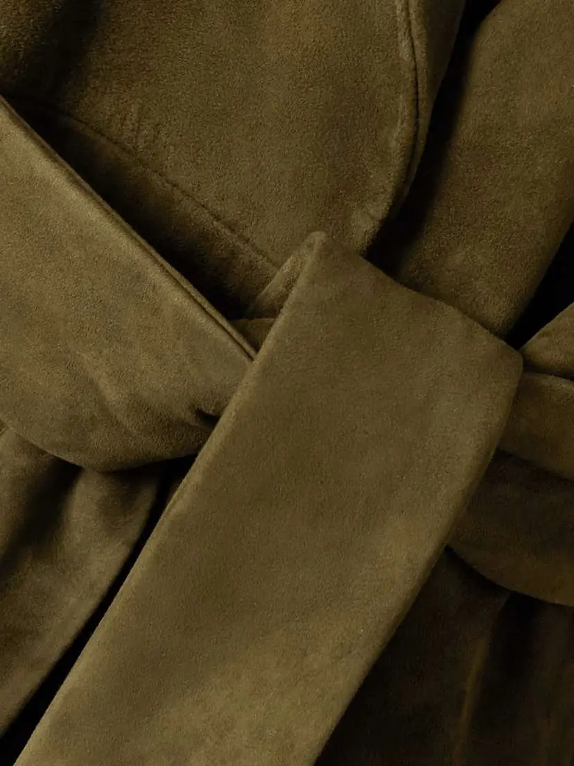 Nour Hammour Athea Paneled Suede Coat | Thumbnail 4