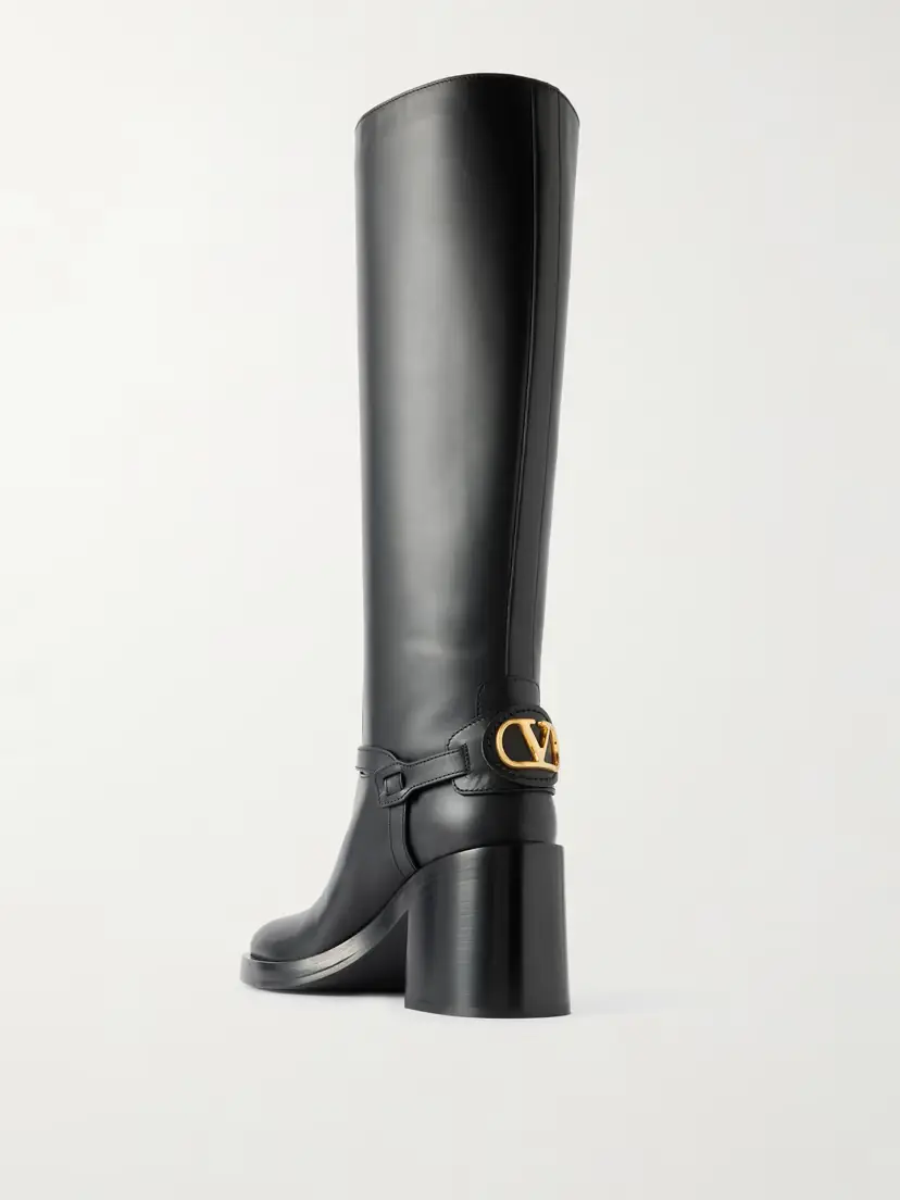 Valentino Garavani Vlogo Signature 80 Embellished Leather Knee Boots | Thumbnail 3 Valentino Garavani Vlogo Signature 80 Embellished Leather Knee Boots | Thumbnail 3