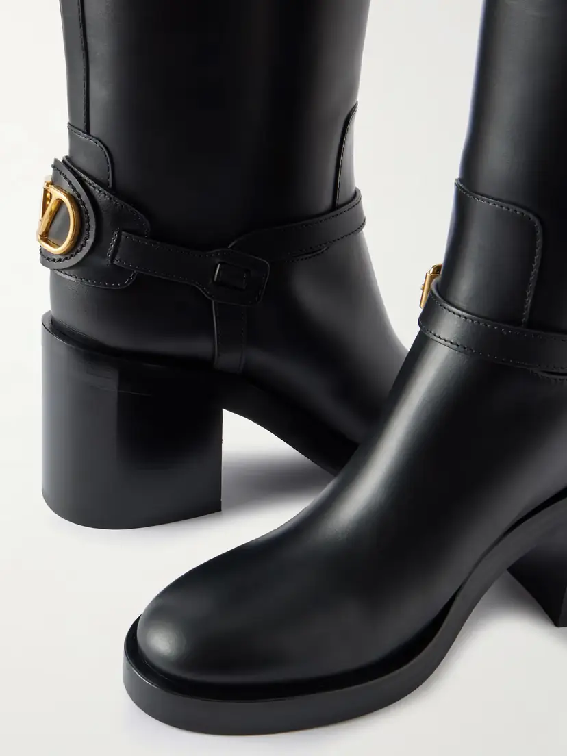 Valentino Garavani Vlogo Signature 80 Embellished Leather Knee Boots | Thumbnail 4 Valentino Garavani Vlogo Signature 80 Embellished Leather Knee Boots | Thumbnail 4