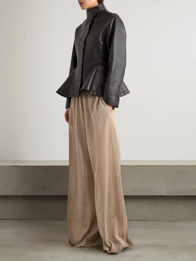Alaïa Leather Peplum Jacket | Thumbnail 2
