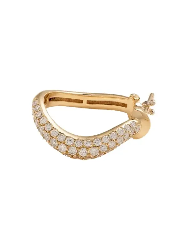 18-karat Gold Diamond Single Hoop Earring 18-karat Gold Diamond Single Hoop Earring