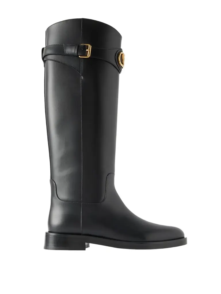 Valentino Garavani Vlogo Leather Knee Boots | Image 1 Valentino Garavani Vlogo Leather Knee Boots | Image 1