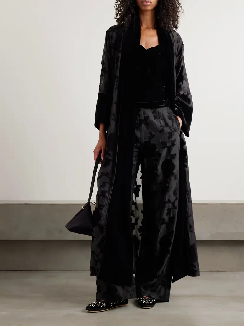 Loretta Caponi Cipro Devoré-velvet Straight-leg Pants | Thumbnail 2 Loretta Caponi Cipro Devoré-velvet Straight-leg Pants | Thumbnail 2