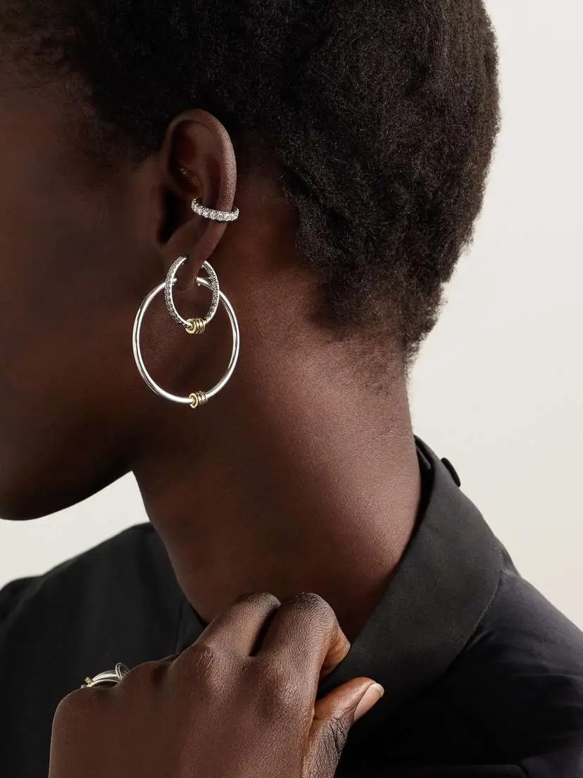 Spinelli Kilcollin Pegasus Sterling Silver And 18-karat Gold Hoop Earrings | Thumbnail 4 Spinelli Kilcollin Pegasus Sterling Silver And 18-karat Gold Hoop Earrings | Thumbnail 4