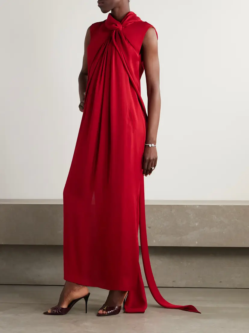 Lanvin Draped Crepe De Chine Maxi Dress | Thumbnail 2 Lanvin Draped Crepe De Chine Maxi Dress | Thumbnail 2