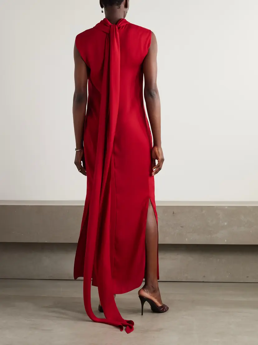 Lanvin Draped Crepe De Chine Maxi Dress | Thumbnail 3 Lanvin Draped Crepe De Chine Maxi Dress | Thumbnail 3