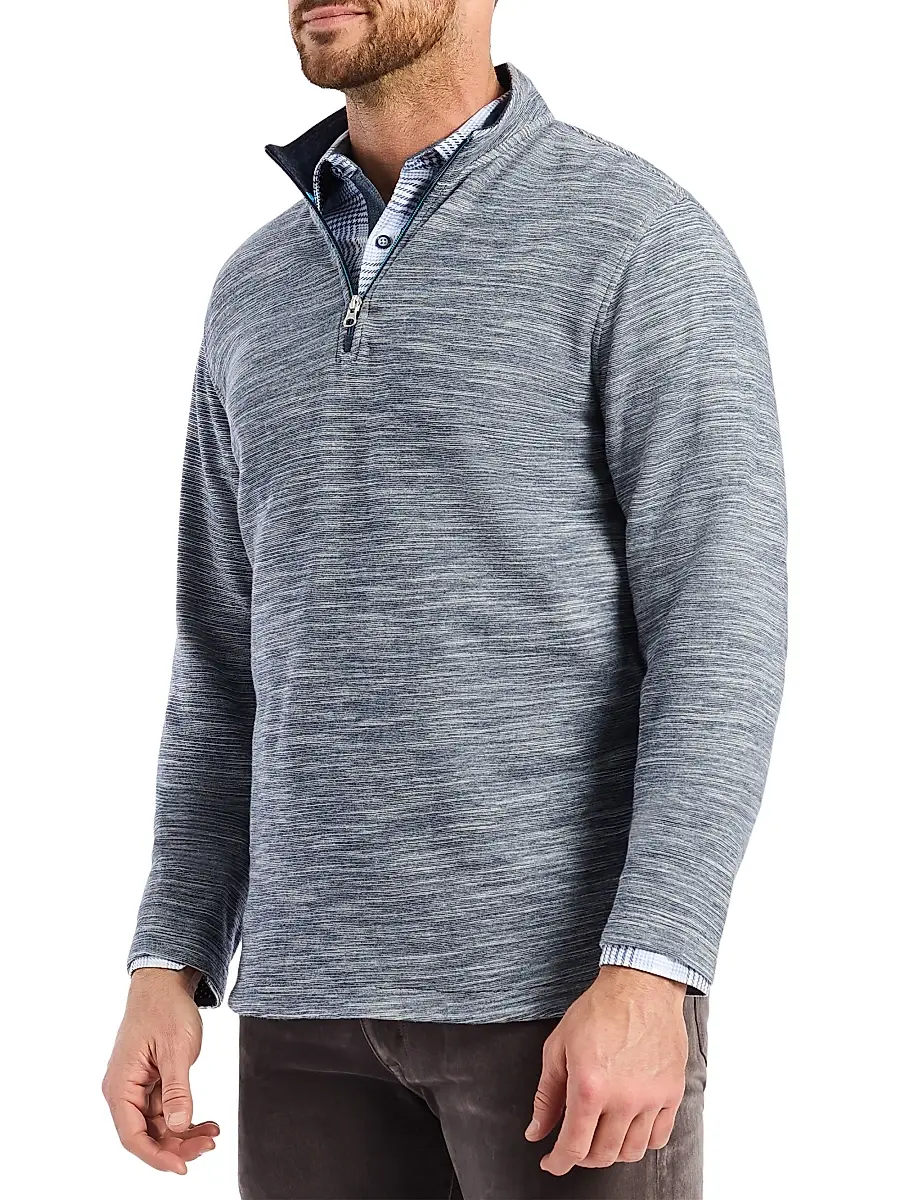 Robert Graham Men's Ledson Cotton Quarter-Zip Top | Thumbnail 3 Robert Graham Men's Ledson Cotton Quarter-Zip Top | Thumbnail 3