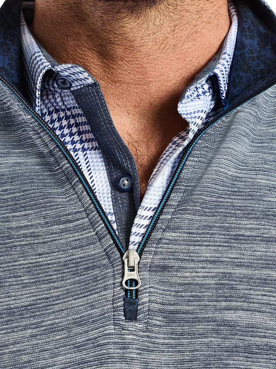 Robert Graham Men's Ledson Cotton Quarter-Zip Top | Thumbnail 5 Robert Graham Men's Ledson Cotton Quarter-Zip Top | Thumbnail 5
