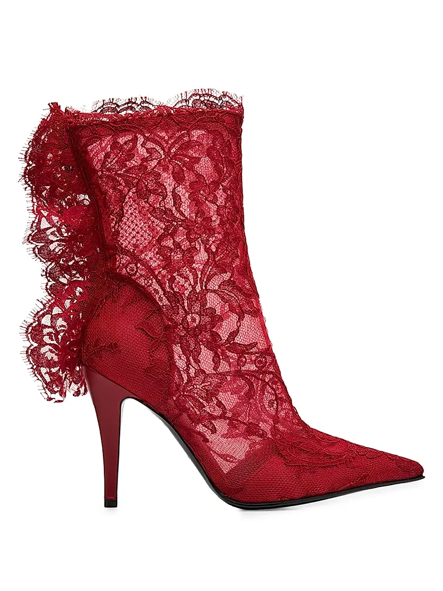 Alexander McQueen Women's 100MM Lace Mid-Calf Boots