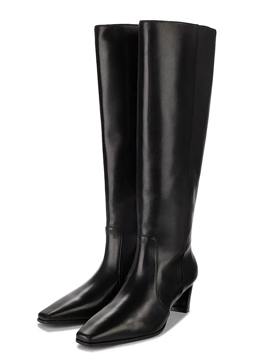 Stuart Weitzman Women's Stassi 50MM Leather Boots | Thumbnail 2 Stuart Weitzman Women's Stassi 50MM Leather Boots | Thumbnail 2